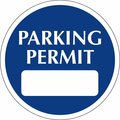 Lustre-Cal Repositionable Parking Permit Dark Blue 2in x 2in  Circle 1 Blank # Pad, 50PK 253749Py1BdDi0000